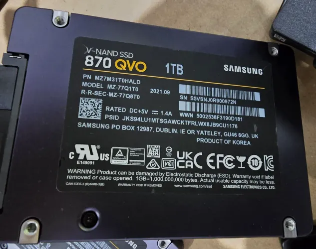 SSD Samsung 870 QVO 1TB SATA 2.5" V-NAND