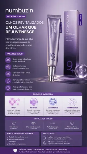 Numbuzin 9+ Nmn + Retinol + Peptides Eye Anti Rugas Pele Sensivel