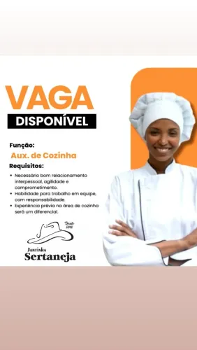 1 Vaga Auxiliar de Cozinha