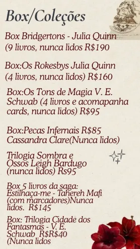 Livros, Coleções e Box de. livros em perfeito estado!