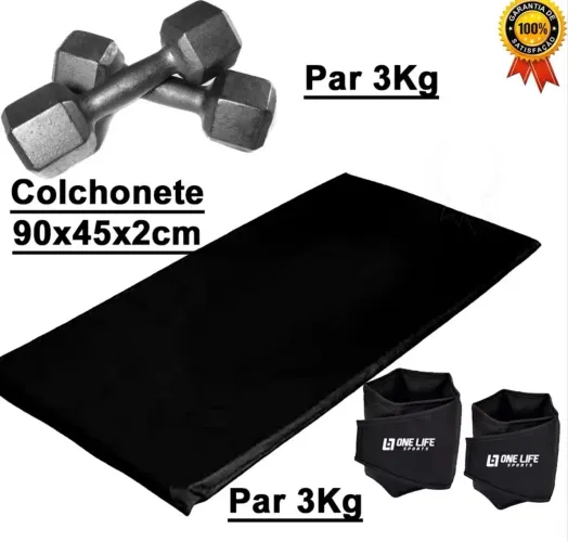Halter 3kg + Caneleira 3Kg + Colchonete