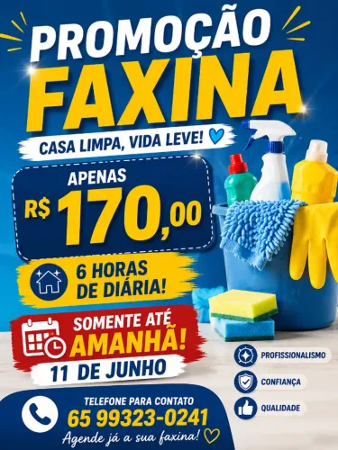 Faxina na casa e apartamento