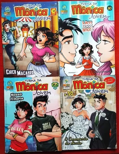 HQ Lote 4 Turma da Monica Jovem Nºs 50-70-80-82 (bom a razoável estado)