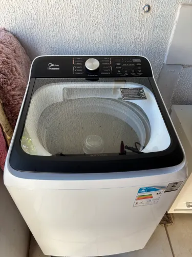 Máquina de lavar Midea Wave Agitador 13 kg automática com cesto em inox - branca 