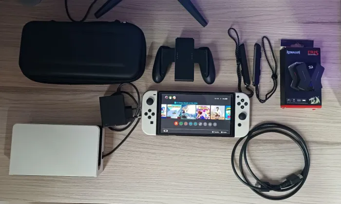 Nintendo Switch OLED - Completo + Jogos - Funcionando 100%