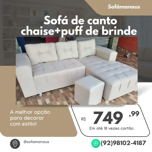 SOFÁ DE CANTO BEGE A PRONTA ENTREGA!!!!!!