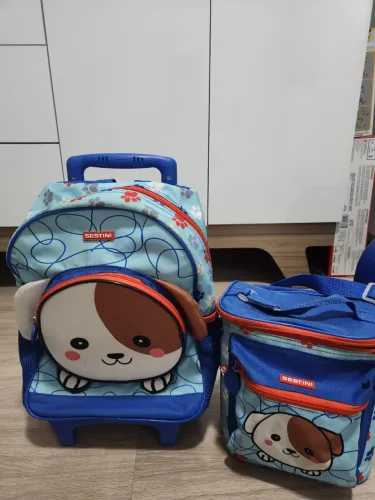 Mochila Infantil com Lancheira Termica Tema Cachorro .Marca SESTINI Original