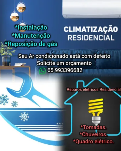 Instalação e manutenção em ar condicionado/ eletricista residencial.