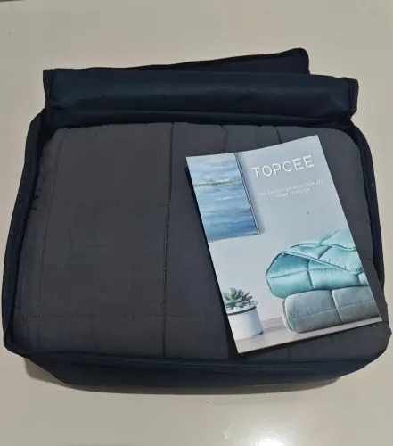 Cobertor novo Ponderado Topcee 9kg (20lbs) Queen Size 152x203cm - Cinza
