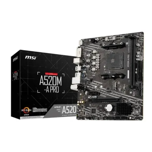 Placa Mãe MSI A520M-A PRO DDR4, Socket am4, M-ATX, chipset AMD A520