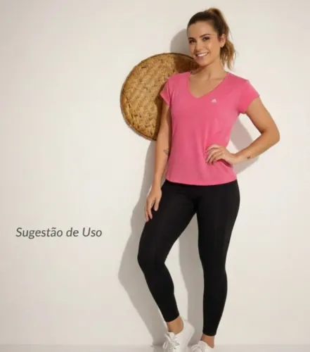 Blusa Adidas Feminina Rosa - Decote V Costas - Estado de Nova
