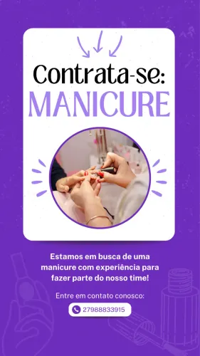 Contra se manicure tradicional com experiência