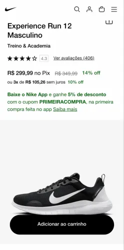 Tênis Nike Flex experience 12 - Masculino tamanho 38 