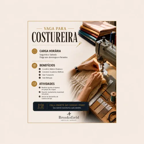 Vaga para costureira (Masculino e Feminino)