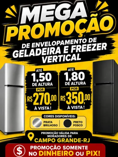 Envelopamento de geladeira R$ 270,00