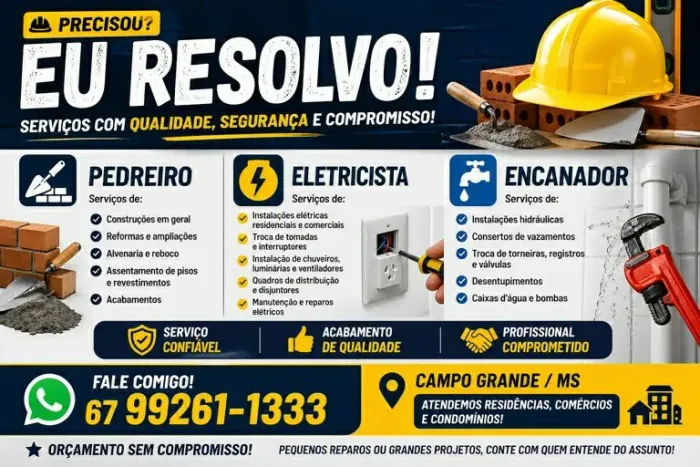 Precisou de pedreiro eletricista?