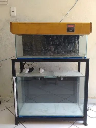 Aquário completo de 120 litros - Aquário de 72 litros - Móvel de metalon