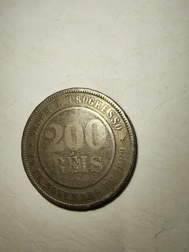 Moeda Antiga 200 Réis 1889.