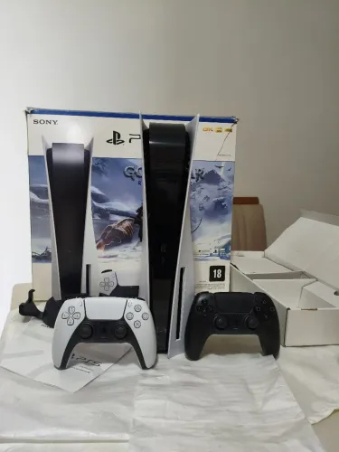 Ps5 Mídia Física + 2 Controles + Caixa +Jogo, Passo Cartão Até 12x