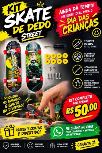 KIT SKATE DE DEDO STREET ? 2 SKATES