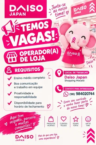 Operador de loja - Daiso Japan