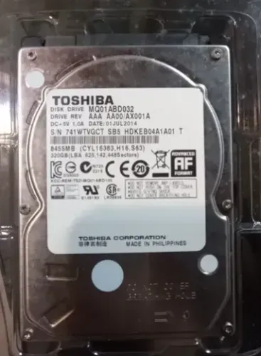Disco Rígido Notebook Hd 320gb Sata Slim Notebook Toshiba Mq01abf32