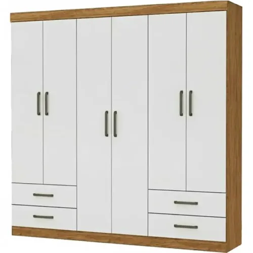 Guarda Roupa Hercules Casal Sem Espelho 6 Portas 4 Gavetas/ pronta pra 