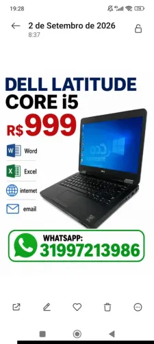 NOTEBOOK DELL CORE I5 PARA EMPRESAS ESCRITÓRIOS ESTUDOS TRABALHOS PROMOÇÃO 04/09