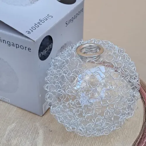 Cúpula Retrô Globo de Vidro e Aramado para Luminária - Produto Novo na Caixa Original