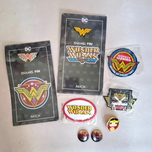 Kit Novos Pins E Patches Wonder Woman Mulher Maravilha