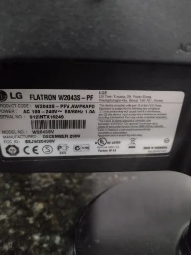 Vendo monitor LG 20 polegadas, retirar no Guaraituba Colombo