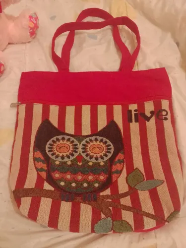 Bolsa Grande Coruja Vermelha
