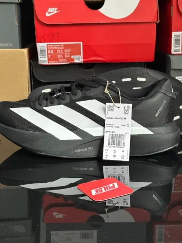 adidas adizero evo sl core black cloud white - tamanho 42, original #1014