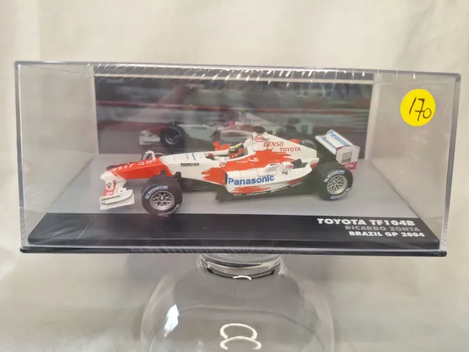 Carrinho Miniatura Fórmula 1 Lacrado c/fascículo Toyota TF104B Ricardo Zonta Brazil 2004