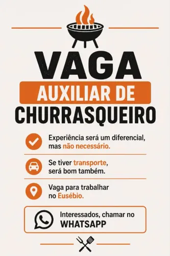Vaga Auxiliar de Churrasqueiro