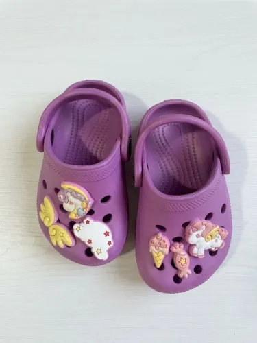 Babuche Infantil Estilo Crocs Unicórnio Lilás - Tamanho 17/18 (Novo)