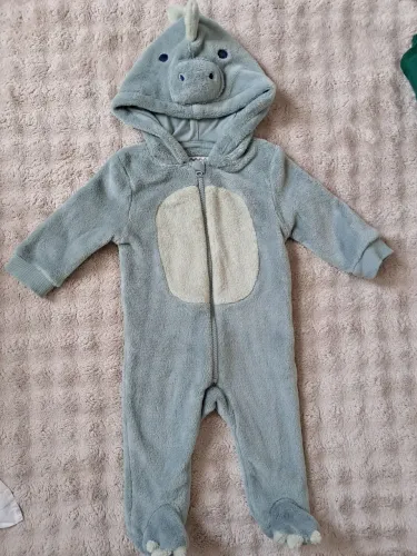 Macacão quentinho Dinossauro - bebê 3/6 meses