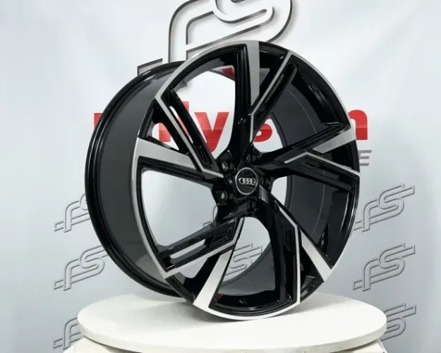 Jogo de Roda Audi Rs6 Preto Diamantado 5x112 - 22x9,5 Offset 35 (Nv)