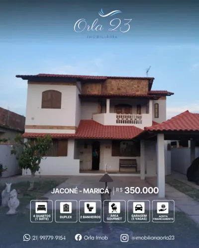 JACONÉ, ORLA 23 IMOBILIÁRIA VENDE! Ótima casa duplex a apenas 500m da praia!