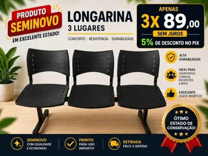 Longarina 3 Lugares Seminova - Excelente Estado