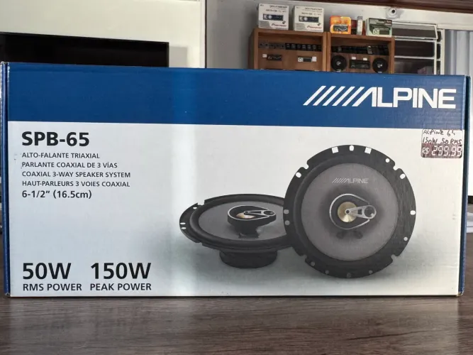 Alto falante 6? triaxial alpine 50rms 150w novo na cais na oferta só 250,00