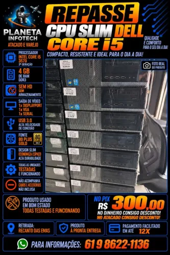CPU DELL Slim core i5 3570 com 4gb de ram e sem HD ( REPASSE )