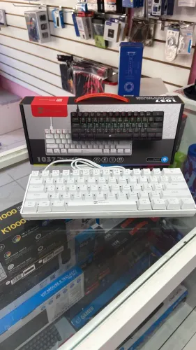 Teclado Mecânico Branco Gamer Switch azul RGB com modos 