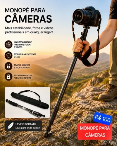 Monopé para câmera fotográfica e filmadora