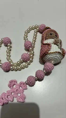 Terço Nossa Senhora em crochê