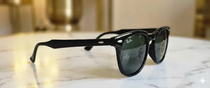 Óculos Ray-Ban Wayfarer Preto | Lente G-15 + Case Couro | Novo