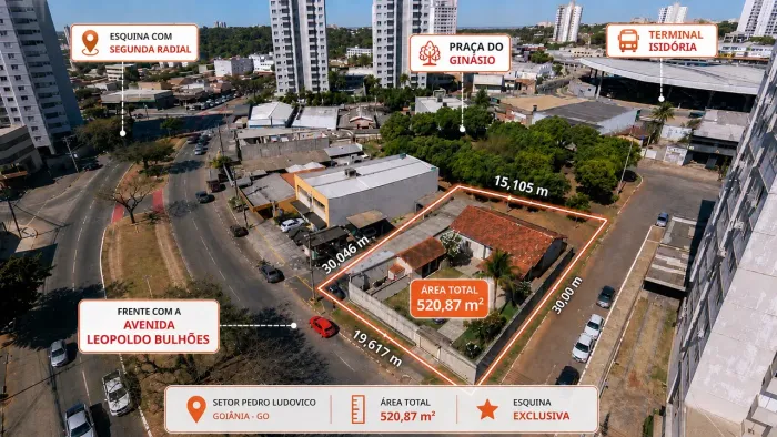 Setor Pedro Ludovico Casa Comercial Esquina 520m² Avenida Circular