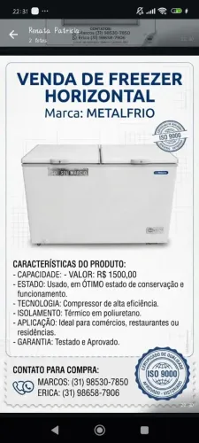 Vendo freezer