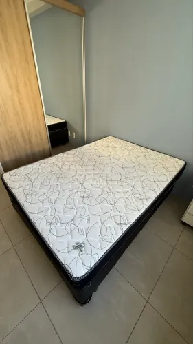 Cama Box Baú + Colchão Ortobom De Espuma D45 Airtech 150 D45 Casal 138 Cm