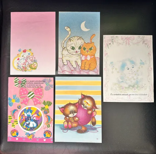 5 papéis de carta de gatinhos